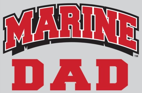 MARINE DAD Vinyl Decal Sticker - 4.25x2.75 Inch - United States Marines Proud Dad Clear Decal Car Truck Window Vehicle Military Craft Supply