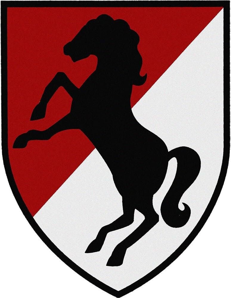 ARMY 11th Armored Division Combat Service Badge Decal Sticker - United States ARMY Decal For Car Truck Window Vehicle Military Craft Supply