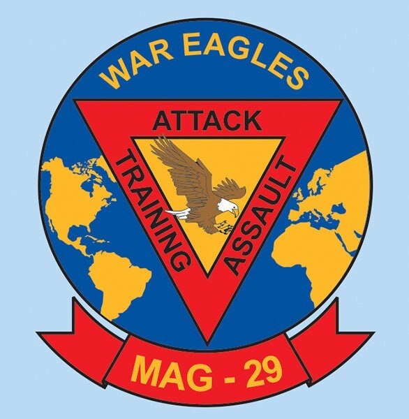 Marines MAG-29 War Eagles Vinyl Decal Sticker - 3.5"x4 Inch - United States Marines Corps USMC Clear Decal Car Truck Window Vehicle Military