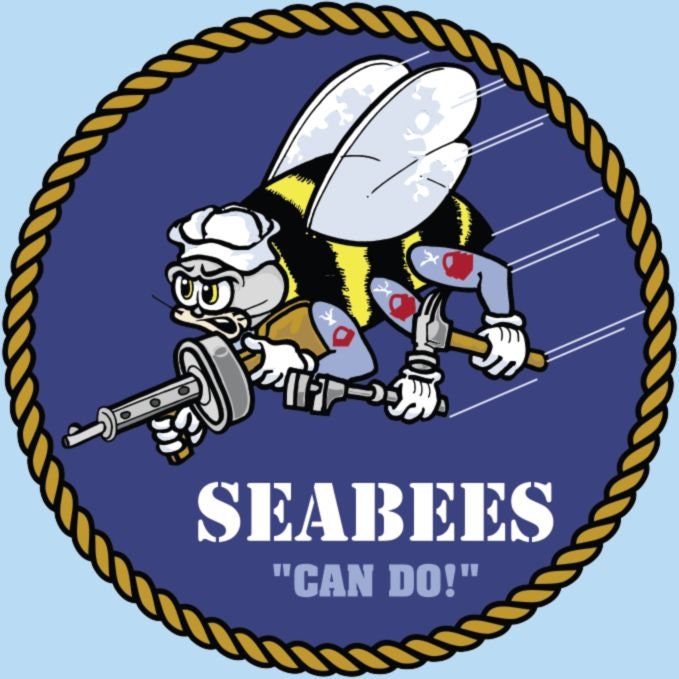 NAVY Seabees Can Do Vinyl Decal Sticker - 4.25 Inch - United States Navy Clear Decal For Car Truck Window Vehicle Military