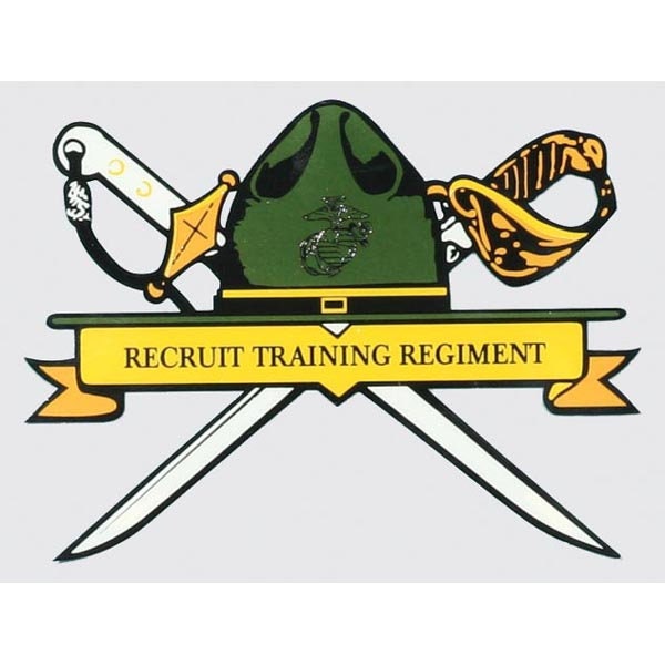 Marines Recruit Training Regiment Vinyl Decal Sticker - 4.25x3.25 Inch - USMC Clear Decal Car Truck Window Vehicle Military Craft Supply