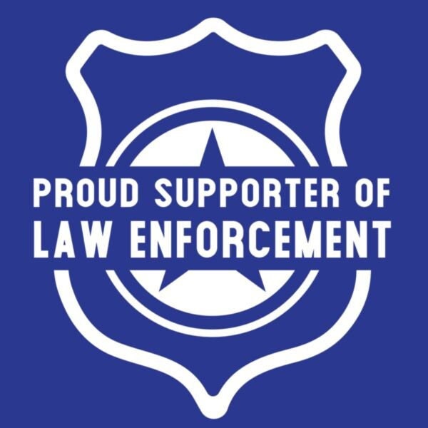 Proud Supporter of Law Enforcement Vinyl Decal Sticker - 4x4 Inch - Police Sheriff Clear Decal Car Truck Window Vehicle Craft Supply