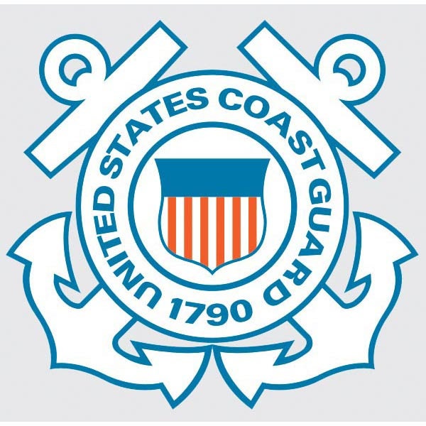 United States Coast Guard Crest Clear Decal Sticker - USCG Crest Logo Clear Decal For Car Truck Window Vehicle Military Craft Supply