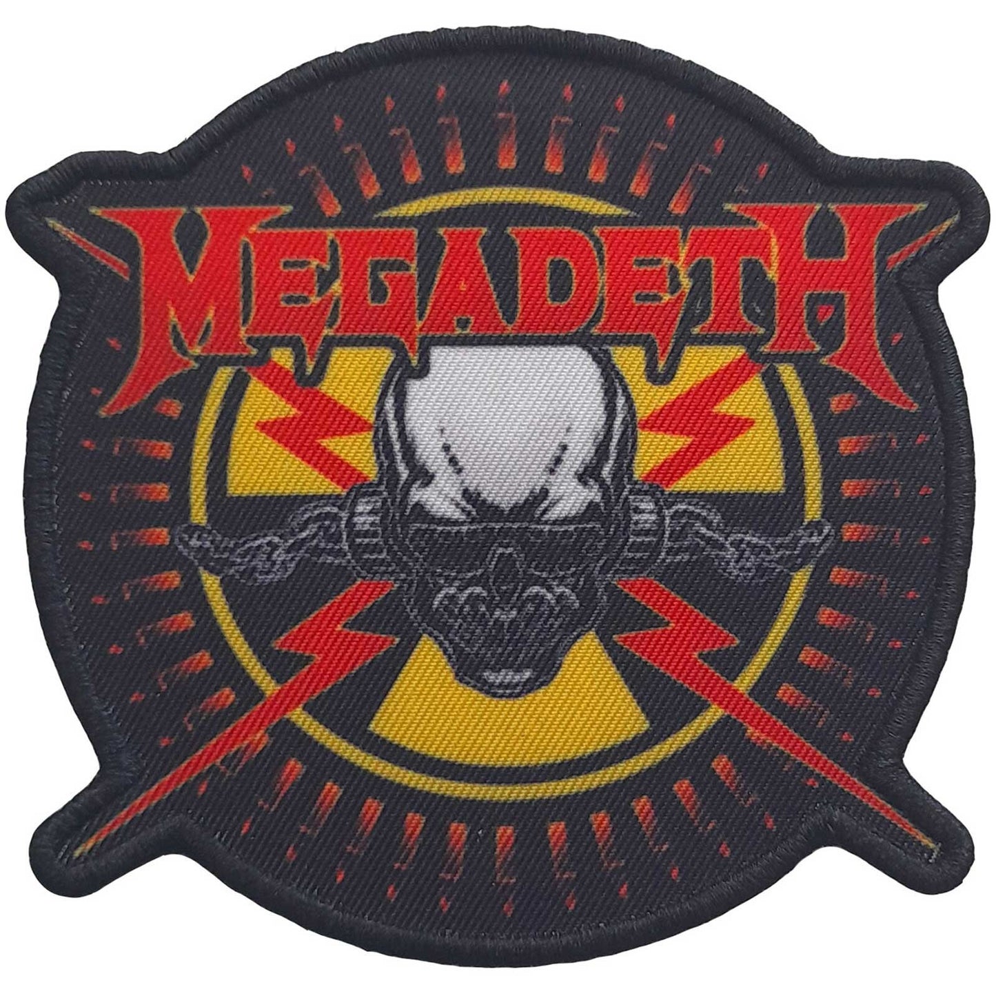 MEGADETH Patch - 3x3 Inch - Megadeth Bullets Thrash Metal Band Logo Embroidered Patch Applique Craft Supply - Officially Licensed