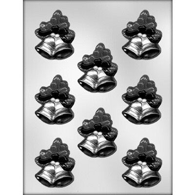 BELLS WITH MISTLETOE Chocolate Candy Mold -- Christmas Bells Wreath Craft Supply