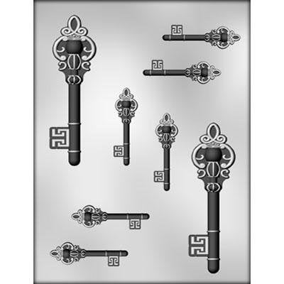 SKELETON KEYS Chocolate Candy Mold -- Antique Keys Barrel Locks Craft Supply