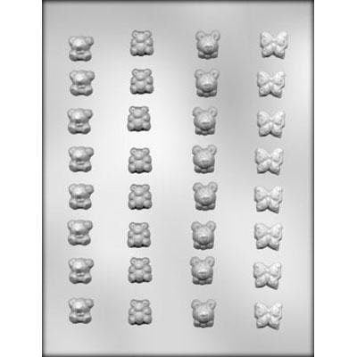 Mini Bears and Butterflies Chocolate Candy Mold -- Teddy Bears Butterflies Summer Love Craft Supply