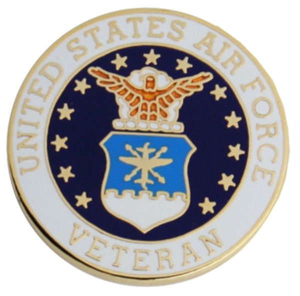 AIR FORCE Veteran Lapel Pin - 0.75 Inch - United States Air Force USAF Enamel Pin for Backpack Tie Shirt Trading Button Pinback Craft Supply