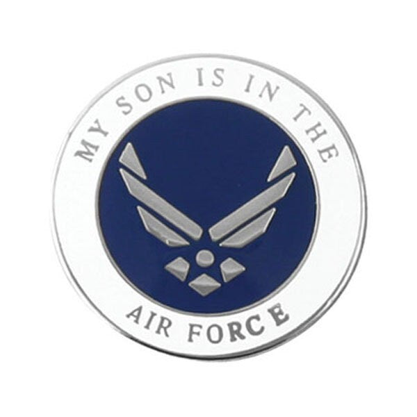 My Son Is In The AIR FORCE Lapel Pin - 1 Inch - United States Air Force USAF Enamel Pin Backpack Shirt Trading Button Pinback Craft Supply