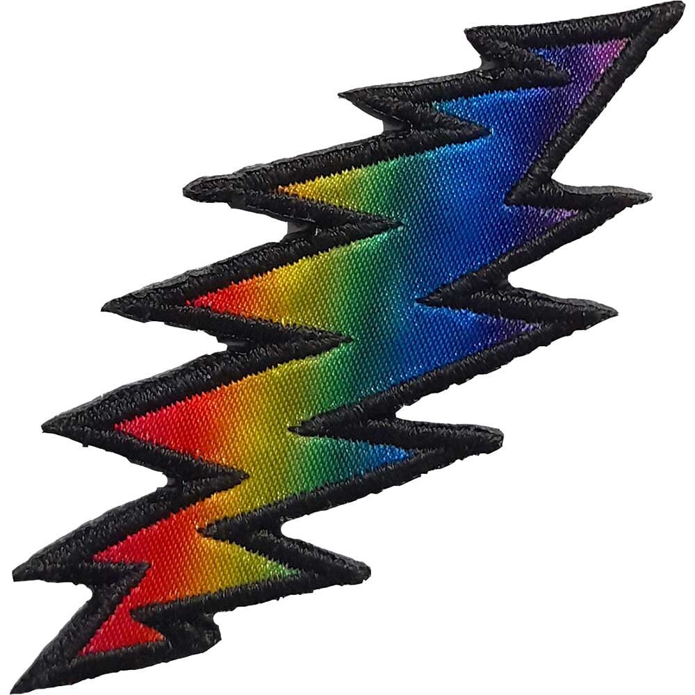 GRATEFUL DEAD Lightning Bolt Rainbow Patch - 2.75x1.75 Inch - Rock Band Embroidered Patch Applique Craft Supply - Officially Licensed