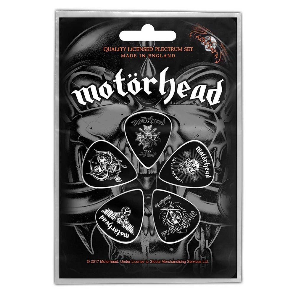 MOTORHEAD Guitar Pick 5 Piece Set - Motörhead Bad Magic English Rock Band - Plectrum Set Craft Supply - Officially Licensed