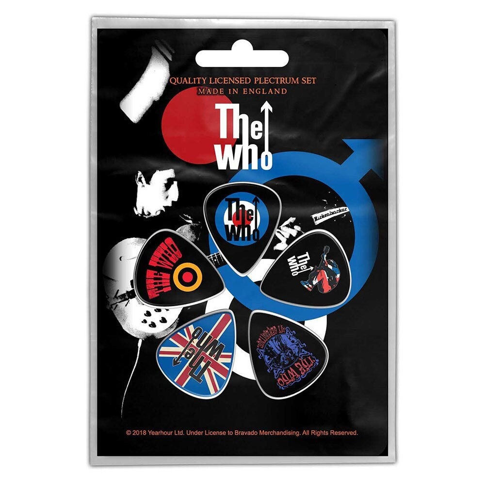 THE WHO Guitar Pick 5 Piece Set - The Who Pete Townsend English Rock Band - Plectrum Set Craft Supply - Officially Licensed