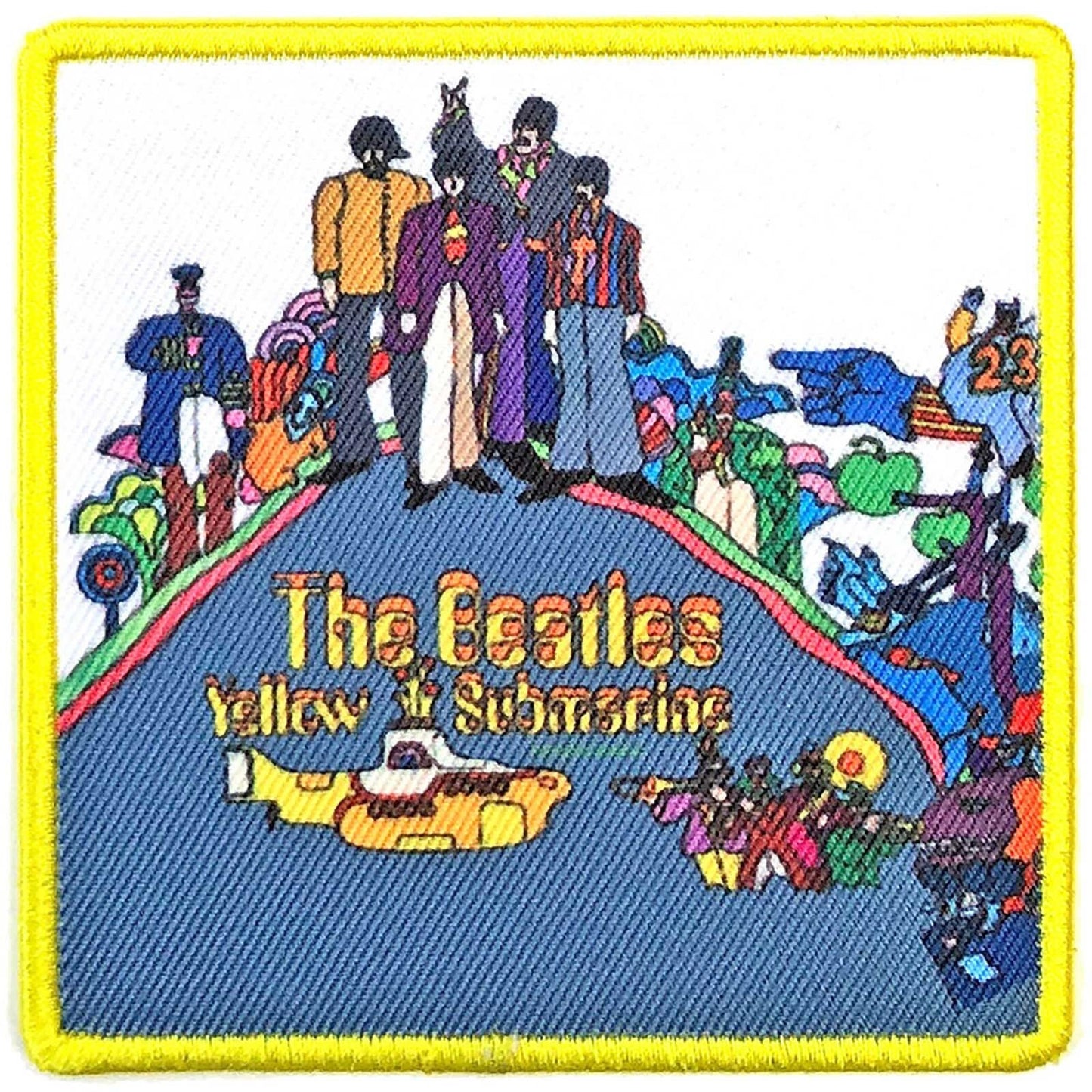 THE BEATLES Patch - 3.25x3.25 Inch - Beatles Yellow Submarine Album Cover Embroidered Patch Applique Craft Supply - Officially Licensed