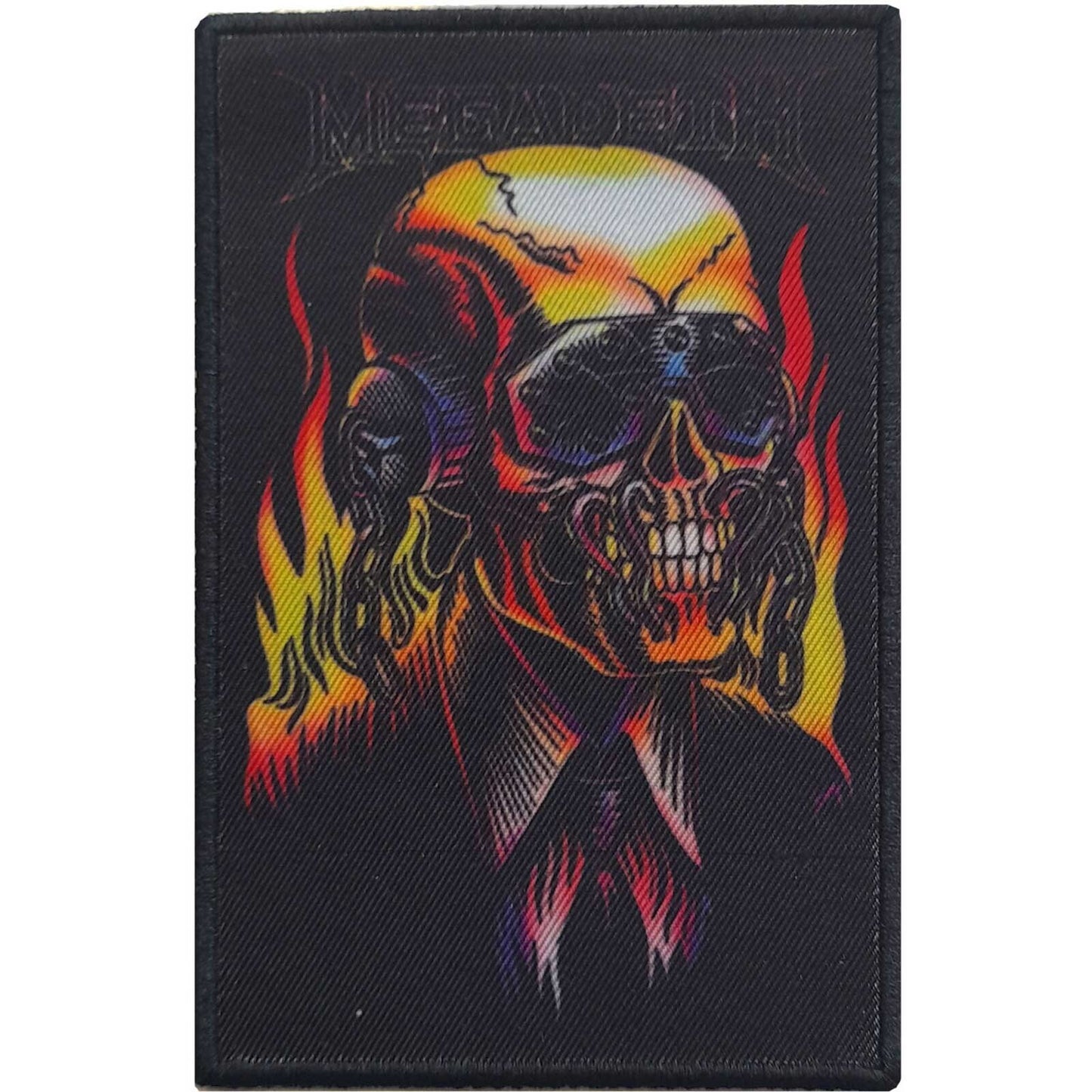 MEGADETH Patch - 3x4 Inch - Megadeth Flaming Vic Thrash Metal Band Logo Embroidered Patch Applique Craft Supply - Officially Licensed