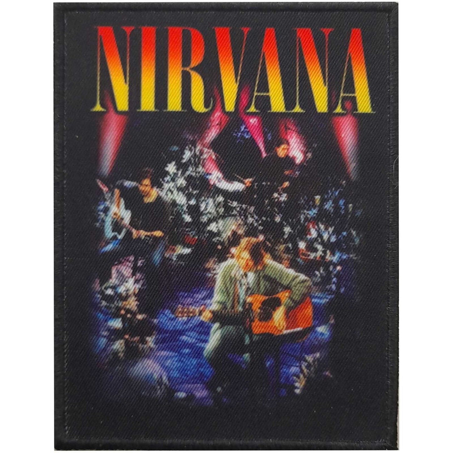 NIRVANA Patch - 3.5x4.5 Inch - Nirvana Unplugged Kurt Cobain Band Logo Embroidered Patch Applique Craft Supply - Officially Licensed