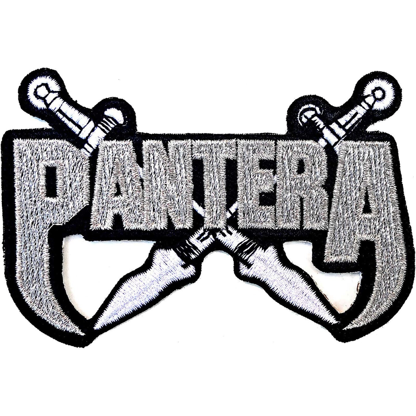 PANTERA Patch - 3.5x2.25 Inch - Pantera Silver Swords Heavy Metal Band Embroidered Patch Applique Craft Supply - Officially Licensed