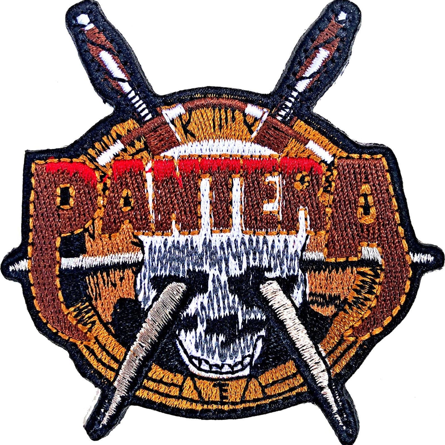 PANTERA Patch - 4x3 Inch - Pantera Skull Knives Heavy Metal Band Embroidered Patch Applique Craft Supply - Officially Licensed
