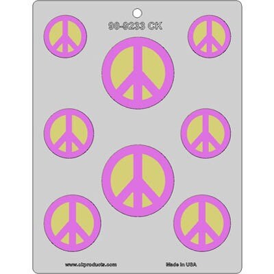 PEACE SIGN Assortment Chocolate Candy Mold -- Peace Symbols Dove Anti War Hippie Craft Supply