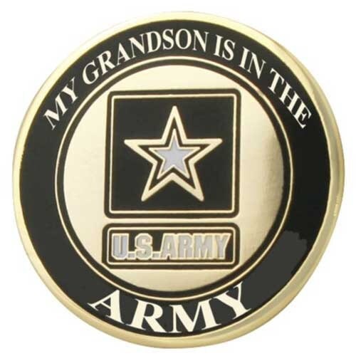 My Grandson Is In The Army Lapel Pin - 1 Inch - Army Proud Grandparent Enamel Pin for Backpack Tie Shirt Trading Button Pinback Craft Supply
