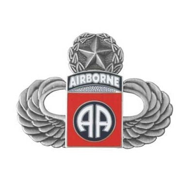 ARMY 82nd Airborne Division Master Parachutist Badge Lapel Pin - 1.25 Inch - United States Army Enamel Pin Trading Pinback Craft Supply