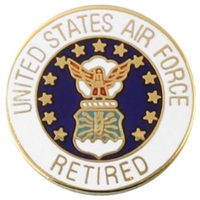 AIR FORCE Crest Retired Lapel Pin - 0.75 Inch - United States Air Force USAF Enamel Pin Backpack Shirt Trading Button Pinback Craft Supply