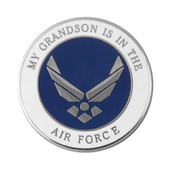My Grandson Is In The AIR FORCE Lapel Pin - 0.75 Inch - United States Air Force Enamel Pin Tie Shirt Trading Button Pinback Craft Supply
